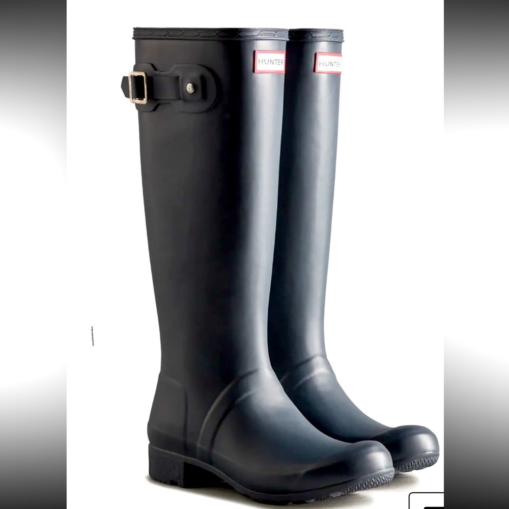 Hunter Original Tall Rain Boots Navy 5M/6F excellent condition